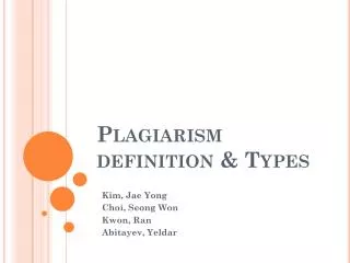 Plagiarism definition &amp; Types