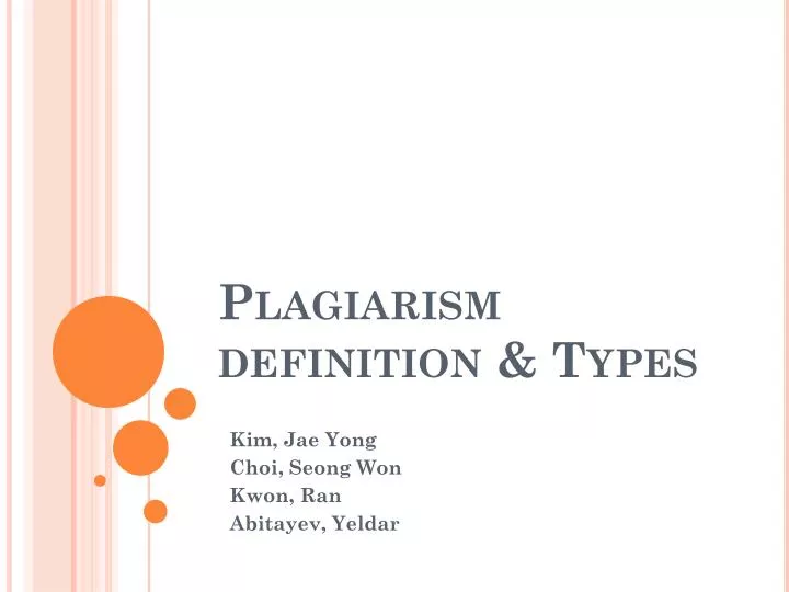 plagiarism definition types