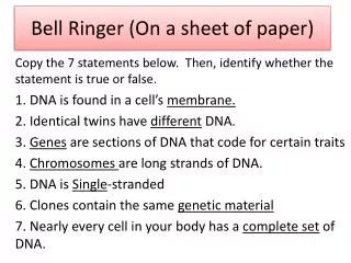 Bell Ringer (On a sheet of paper)