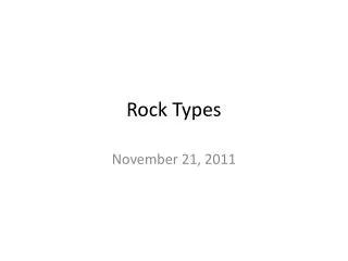 Rock Types