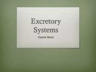 Excretory Systems