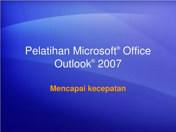 pelatihan microsoft office outlook 2007