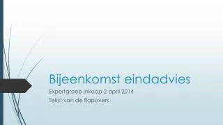 bijeenkomst eindadvies