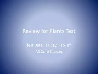Review for Plants Test