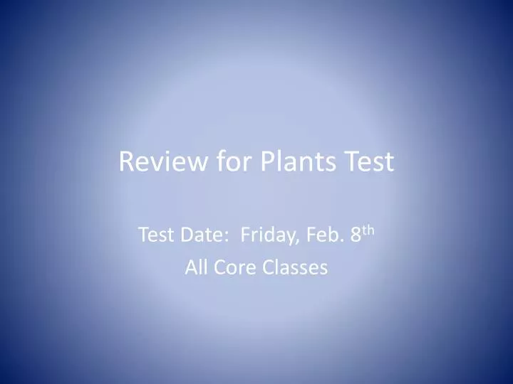 review for plants test