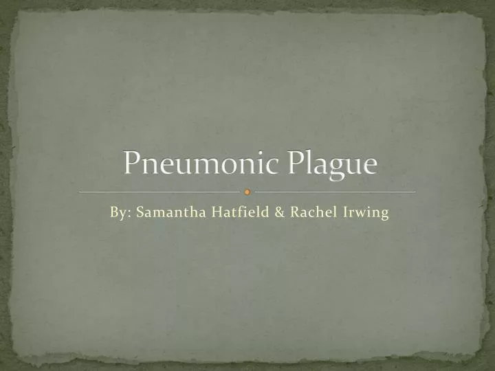 pneumonic plague