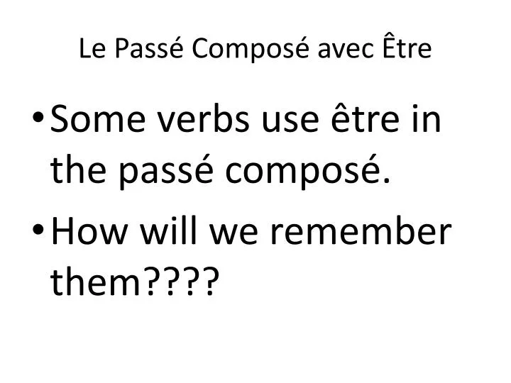 le pass compos avec tre