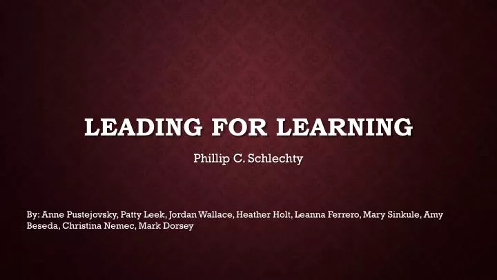 leading for learning