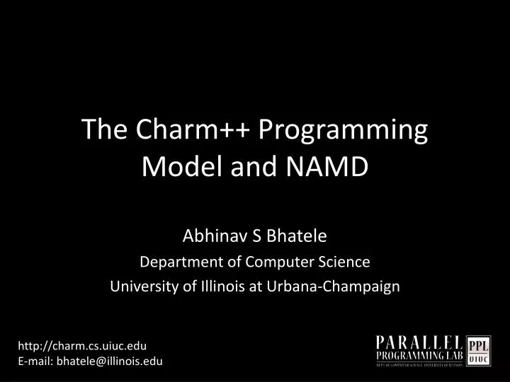 the charm programming model and namd