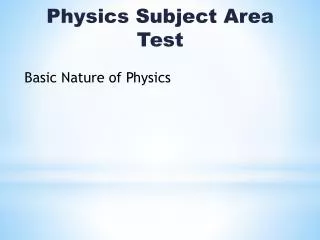 Physics Subject Area Test