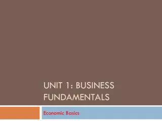 Unit 1: Business Fundamentals