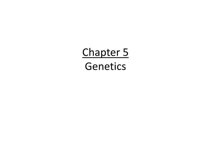 chapter 5 genetics