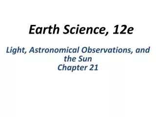 Earth Science, 12e