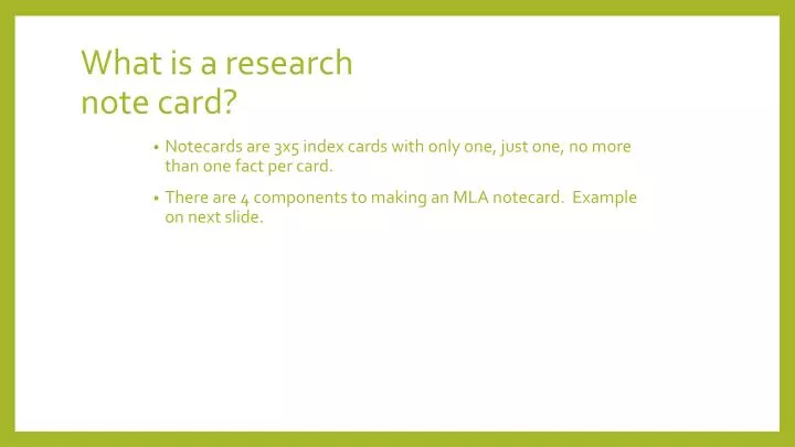 what is a research note card