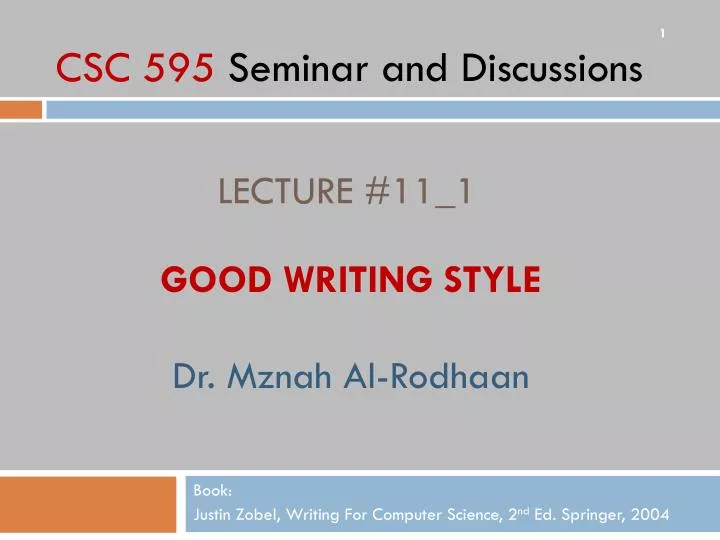 good writing style dr mznah al rodhaan