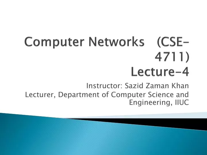 computer networks cse 4711 lecture 4