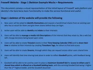 Freewill Website - Stage 1 Skeleton Example Mocks + Requirements