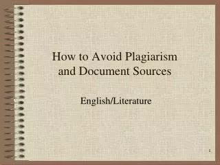 How to Avoid Plagiarism and Document Sources