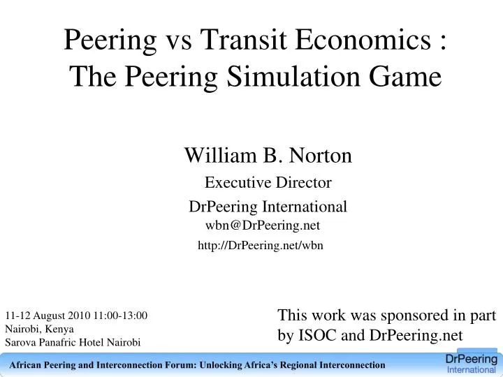 peering vs transit economics the peering simulation game