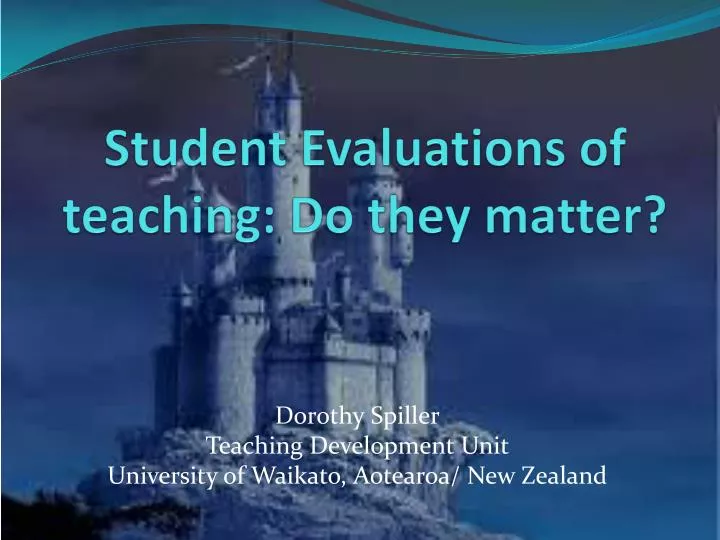 student evaluations of teaching do they matter