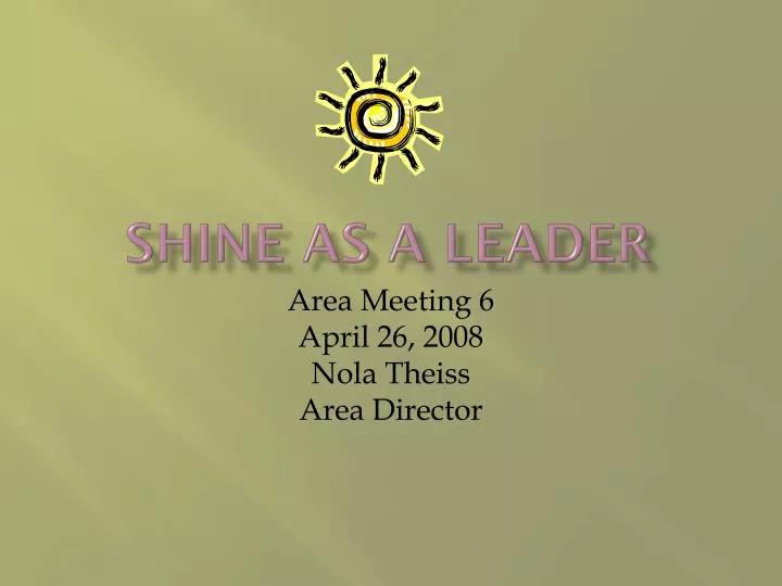 shine as a leader