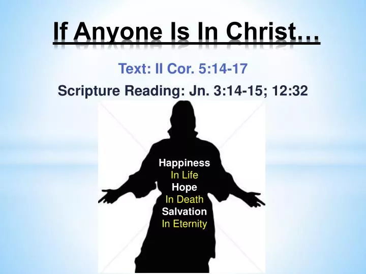 if anyone is in christ