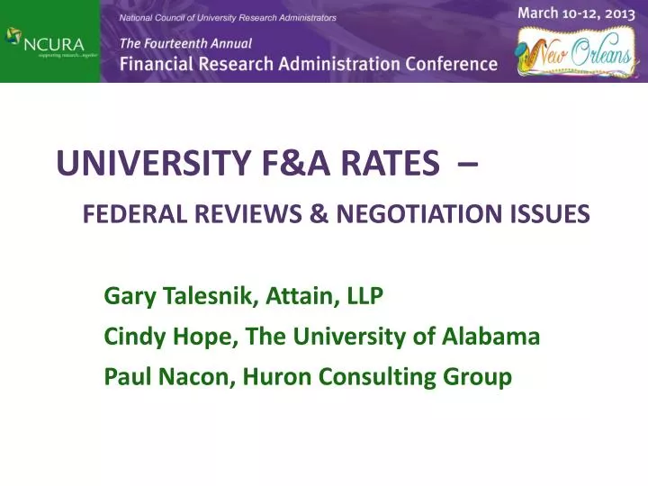 university f a rates federal reviews negotiation issues