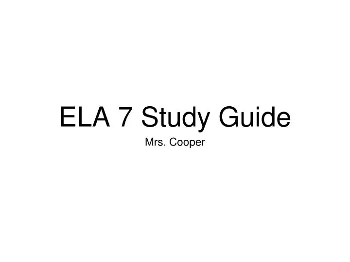 ela 7 study guide