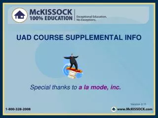 UAD COURSE SUPPLEMENTAL INFO