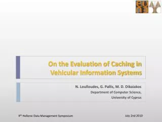On the Evaluation of Caching in Vehicular Information Systems