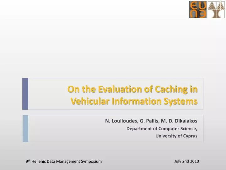 on the evaluation of caching in vehicular information systems