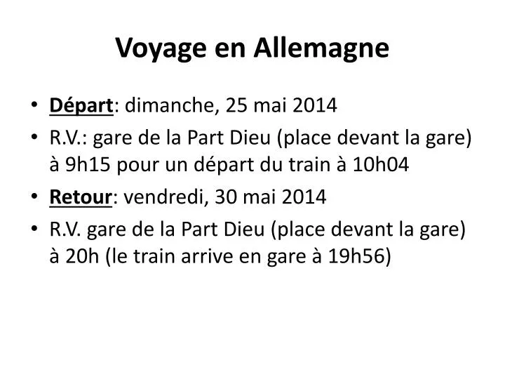 voyage en allemagne