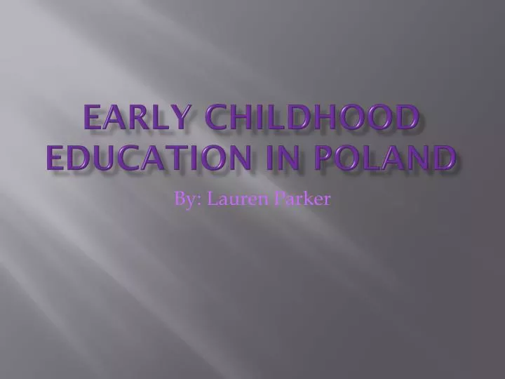 early childhood education in poland