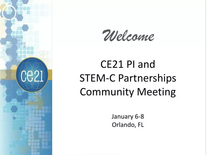 ce21 pi and stem c partnerships community meeting january 6 8 orlando fl