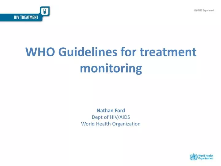 who guidelines for treatment monitoring