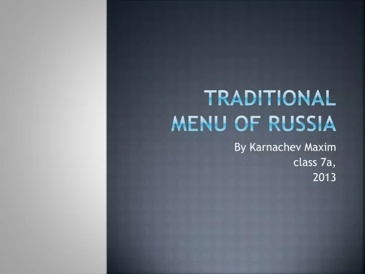 traditional menu of russia