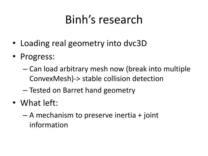 binh s research