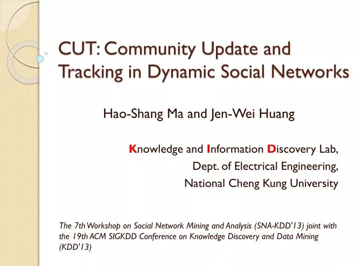 cut community update and tracking in dynamic social networks