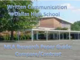 Written Communication Dallas High School