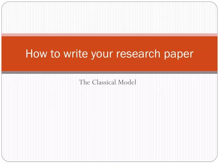 how to write your research paper