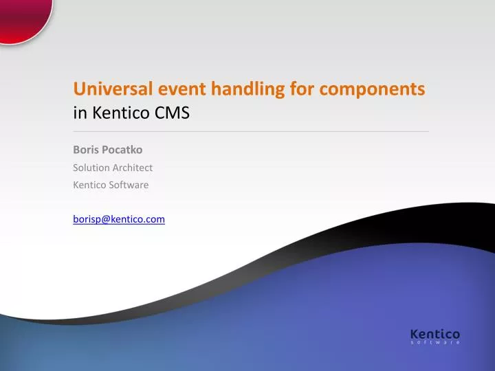 universal event handling for components in kentico cms