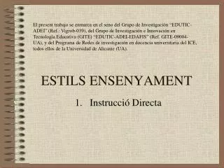 estils ensenyament