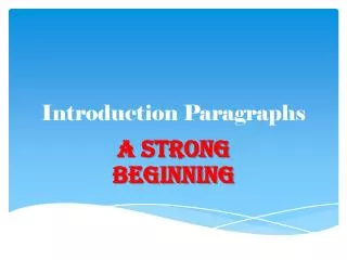 Introduction Paragraphs