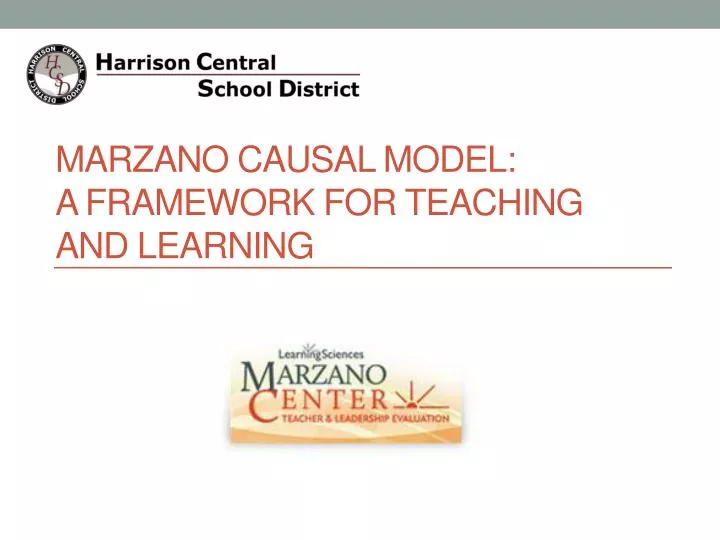marzano causal model a framework for teaching and learning