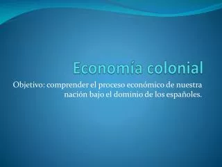 econom a colonial