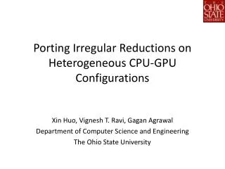Porting Irregular Reductions on Heterogeneous CPU-GPU Configurations