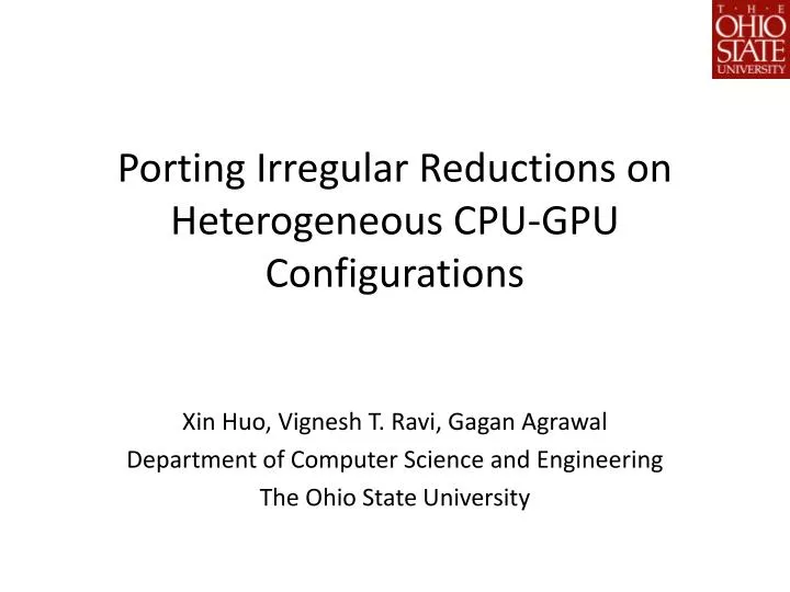 porting irregular reductions on heterogeneous cpu gpu configurations