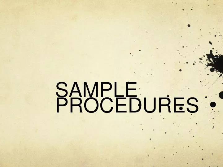 sample procedures
