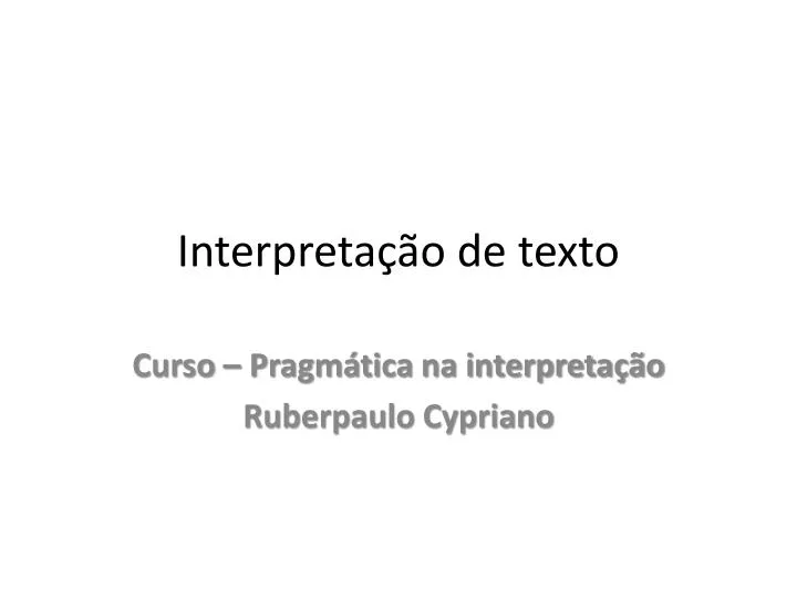 interpreta o de texto