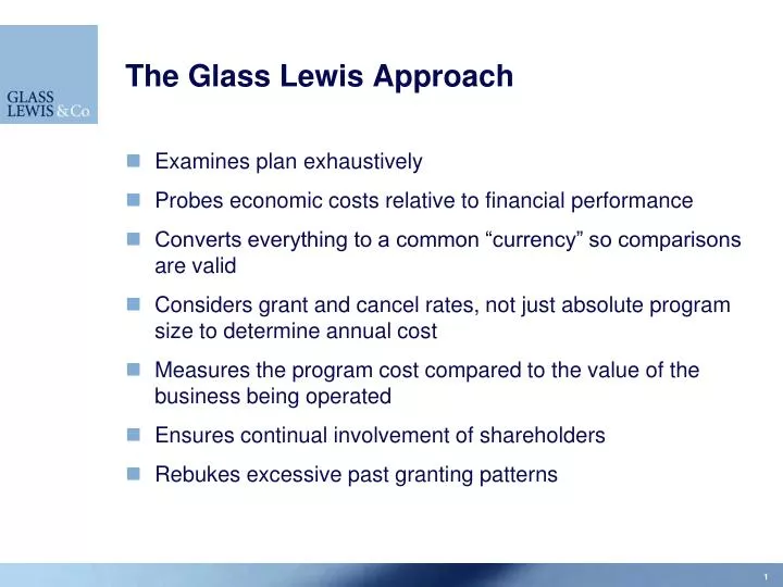 the glass lewis approach